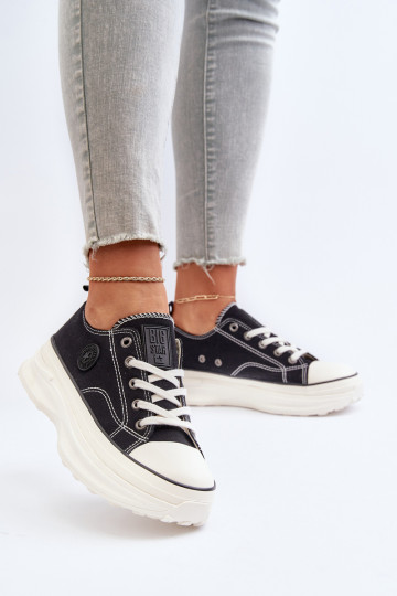 Moteriški sportbačiai ant didžiulio pado Big Star NN274125 juodi