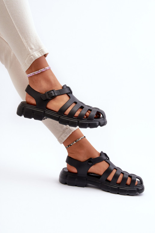Moteriški putplasčio romėniški sandalai Black Gasaria