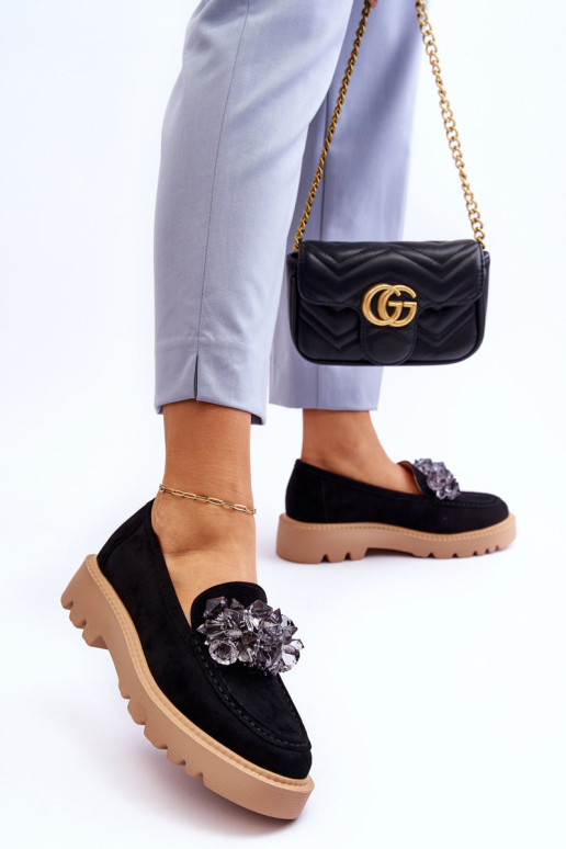 Zomšiniai mokasinai Demeris juodi 2