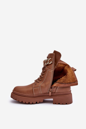 Odiniai darbo batai su dekoratyviniu dirželiu, ruda Enili 2