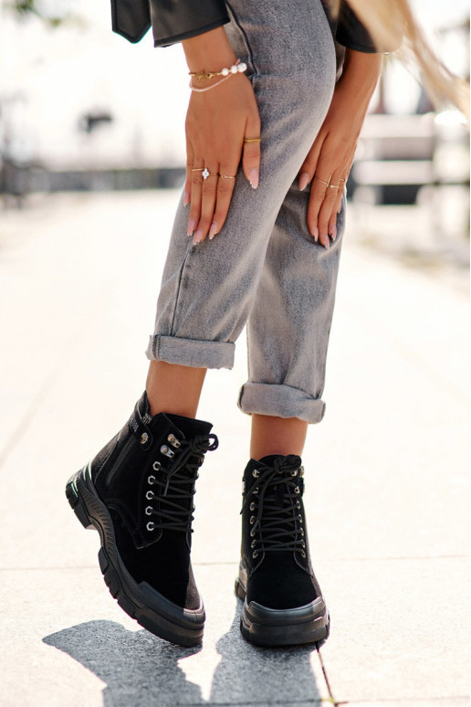 Jailina izoliuoti zomšiniai moteriški auliniai batai