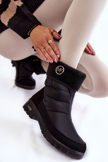 Madingi moteriški izoliuoti sniego batai Progress PROGJ-21-13 juodi