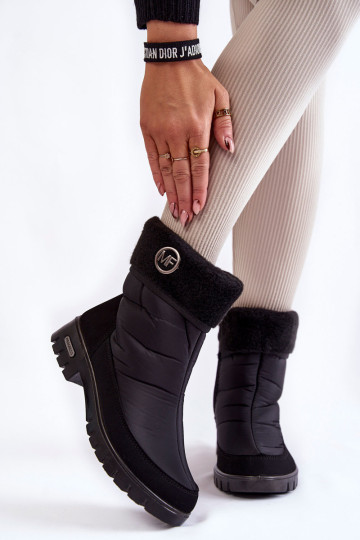 Madingi moteriški izoliuoti sniego batai Progress PROGJ-21-13 juodi 2