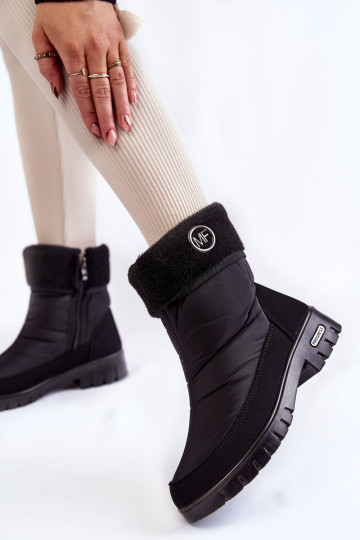 Madingi moteriški izoliuoti sniego batai Progress PROGJ-21-13 juodi