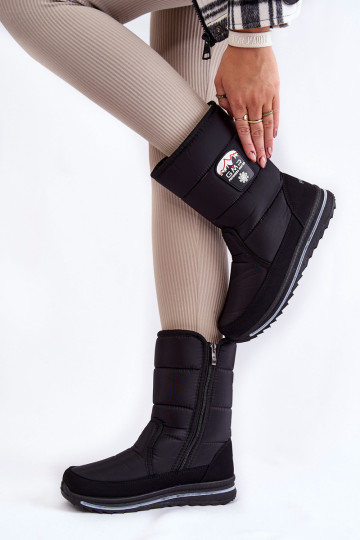 Moteriški Progress Sniego batai su užtrauktuku PROGJ-21-09 Juodi 2