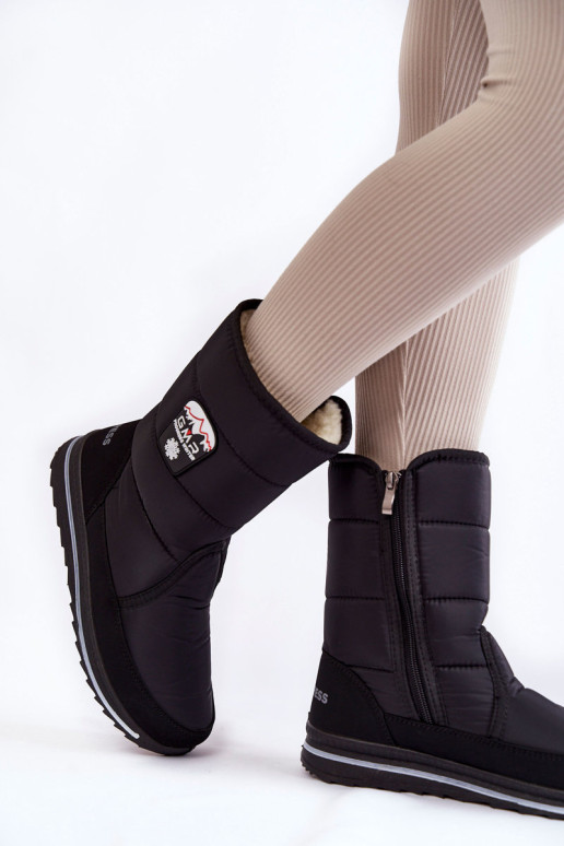 Moteriški Progress Sniego batai su užtrauktuku PROGJ-21-09 Juodi