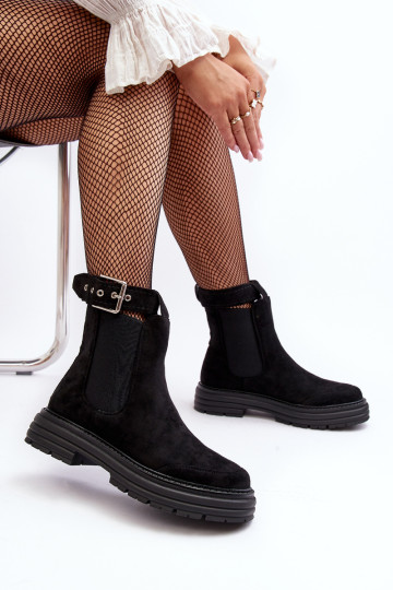 Zomšiniai Chelsea batai masyviu padu, Black Ozaro 2