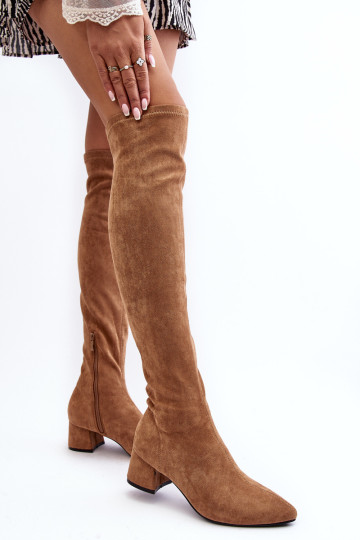 Moteriški žemakulniai batai virš kelių Camel Maidna