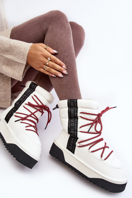 Moteriški sniego batai storu padu Vegan D.Franklin DFSH371007 Balta