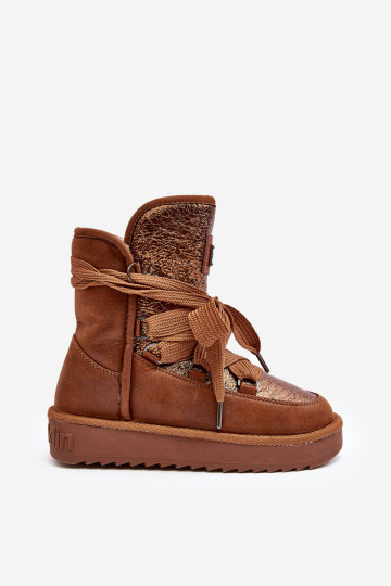 Moteriški sniego batai su apkaustais D.Franklin DFSH370006 Rudos spalvos