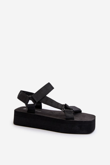 Moteriškos platforminės basutės juodos spalvos Edireda 2