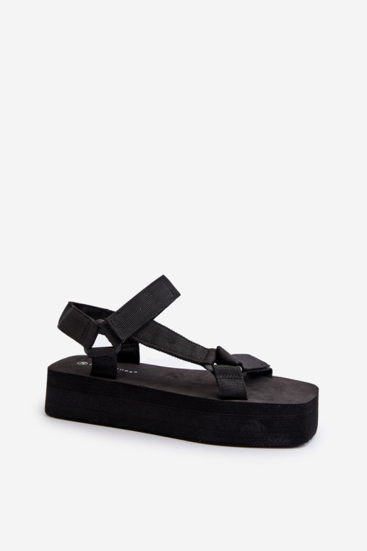 Moteriškos platforminės basutės juodos spalvos Edireda