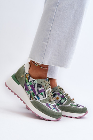 Moteriški odiniai sportbačiai ant platformos Maciejka 06390-09 Celadon