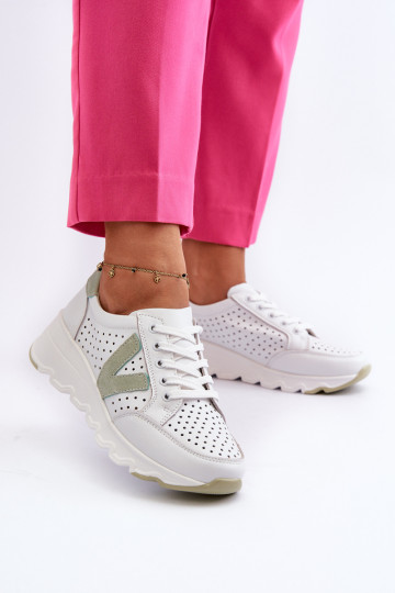 Moteriški odiniai lengvi sportiniai batai, balti Eleonori 2