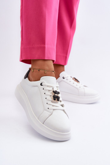 Moteriški odiniai sportbačiai su meškiuku, balta Mirven