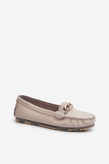 Moteriški odiniai mokasinai su dekoracija Beige S.Barski LR339 2