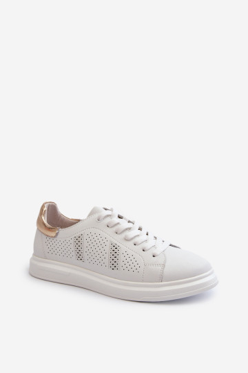 Moteriški šviesūs odiniai sportbačiai balti S.Barski LR760 2