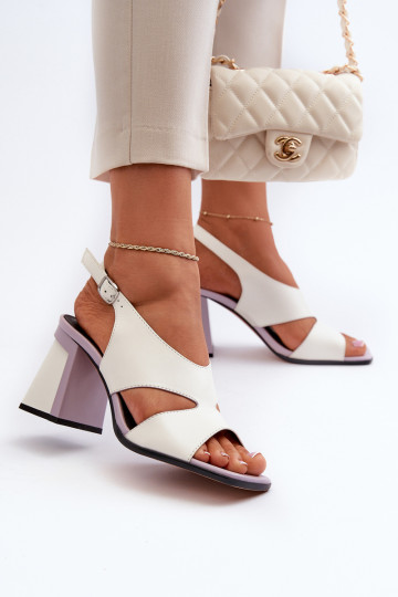 Moteriškos aukštakulnės basutės baltos D&A MR38-153