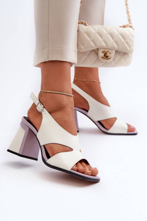 Moteriškos aukštakulnės basutės baltos D&A MR38-153