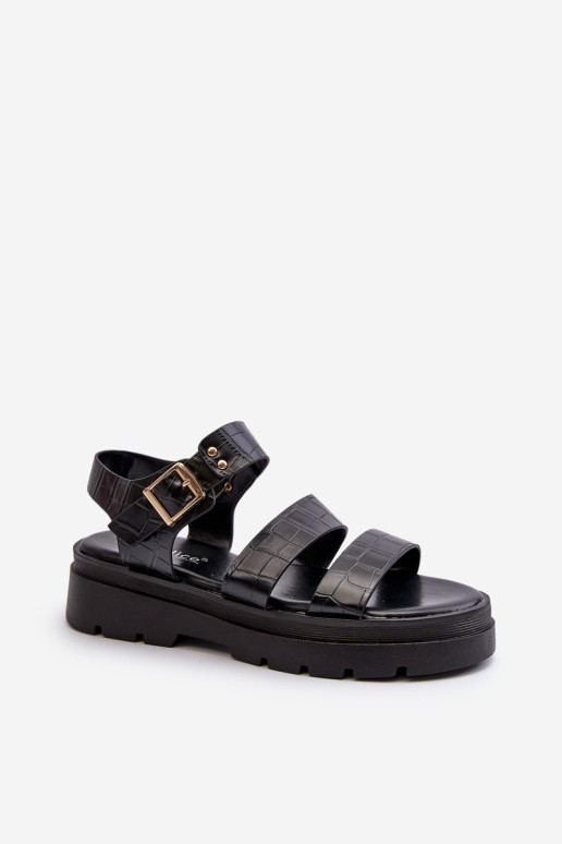 Moteriški sandalai su storu padu, juoda Nicarda