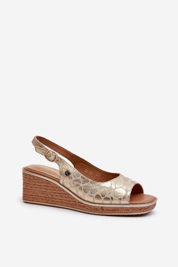 Moteriški sandalai su pleištais Sergio Leone SK301 auksiniai 2