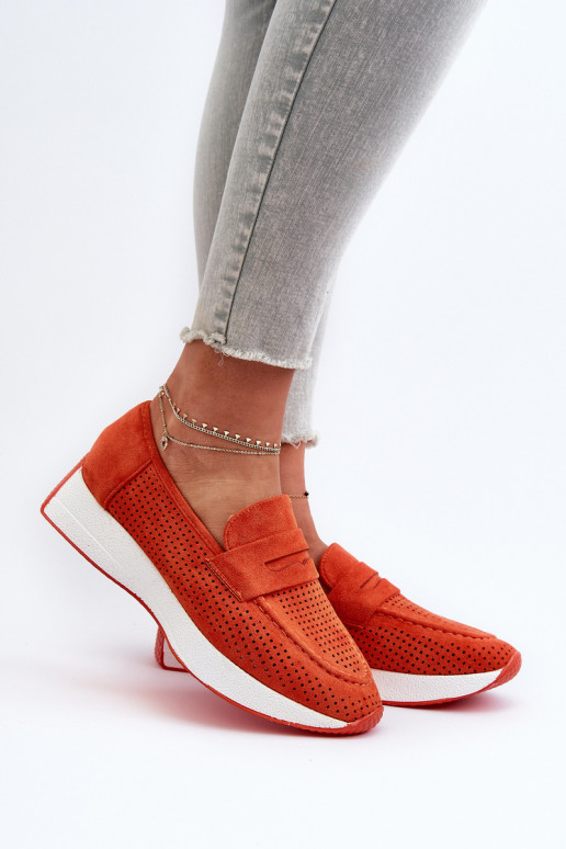 Moteriški ekologiški zomšiniai bateliai, oranžinė Inesqua