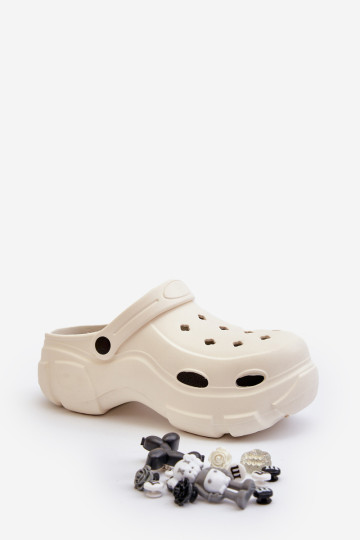 Moteriškos putplasčio šlepetės su masyviu padu, White Matirra 2