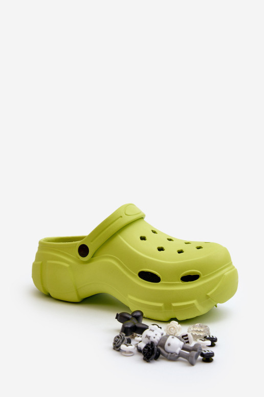 Moteriškos porolono lengvos šlepetės su masyviu padu, lime Matirra