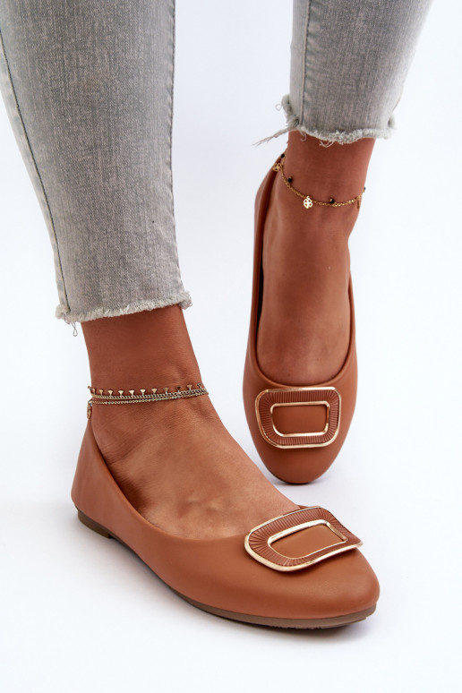 Eco-Leather Camel Enicoria baleto buteliai su dekoracija