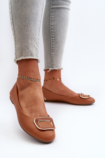 Eco-Leather Camel Enicoria baleto buteliai su dekoracija