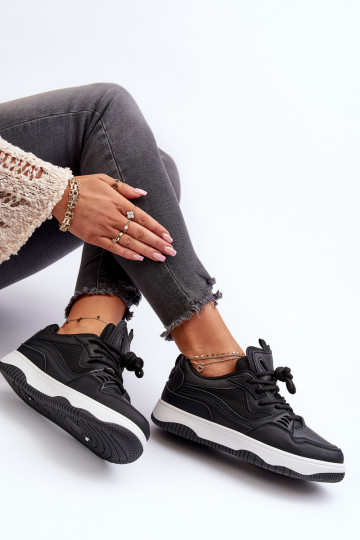 Moteriški sportbačiai su platforma, juodi Etnaria