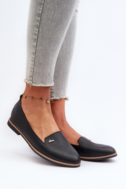 Moteriški plokšti mokasinai juodi Enzla