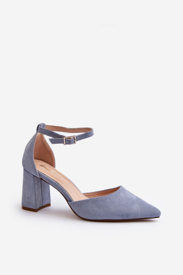 Aukštakulniai pompos smailiais pirštais, Eco Suede, Blue Halene 2