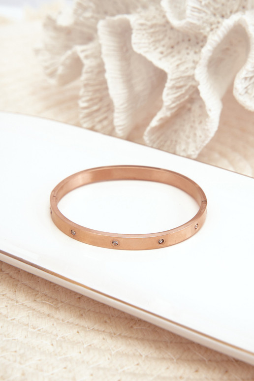 Plieninė apyrankė su kubiniais cirkoniais Rose Gold Lauren