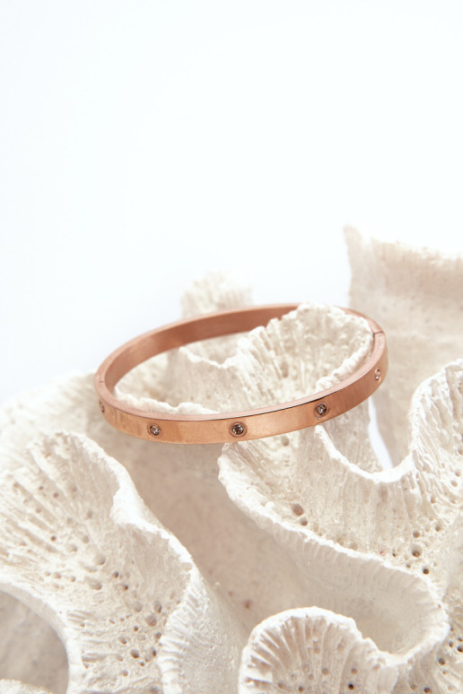 Plieninė apyrankė su kubiniais cirkoniais Rose Gold Lauren