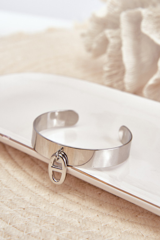 Moteriška apyrankė su sidabro nerūdijančio plieno apdaila