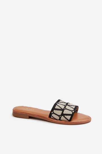 Moteriškos plokščios šlepetės, juodos Traivea 2