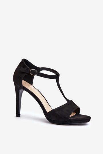 Moteriškos aukštakulnės basutės, pagamintos iš Eco Suede, Black Obdaria 2