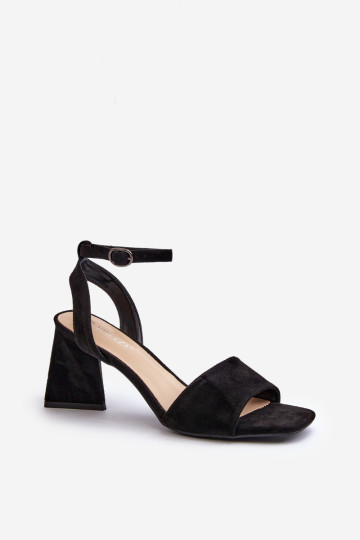 Moteriškos aukštakulnės basutės, pagamintos iš Eco Suede Black Upttima 2