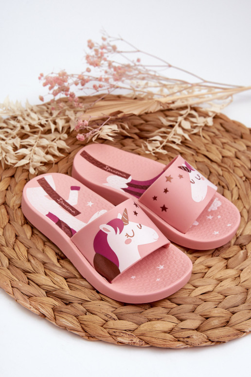 Mergaičių šlepetės su vienaragiu 83474 Ipanema Urban V Slide Kids Pink