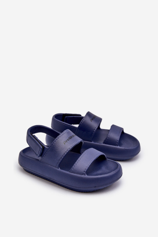 Šviesūs Velcro putplasčio sandalai ProWater PRO-24-05-01K Tamsiai mėlyni