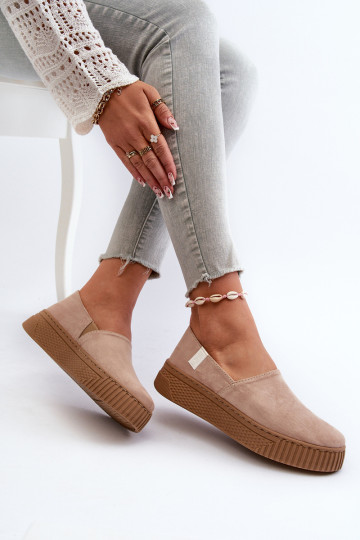 Moteriški sportbačiai su platforma NN276007 Memory Foam System Beige