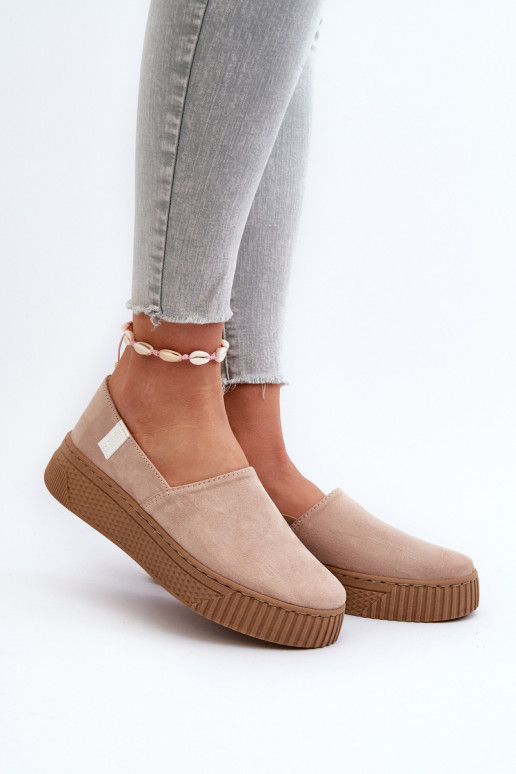 Moteriški sportbačiai su platforma NN276007 Memory Foam System Beige