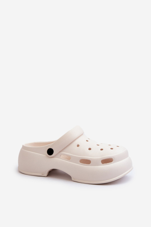 Moteriškos putplasčio šlepetės su masyviu padu, White Danollia