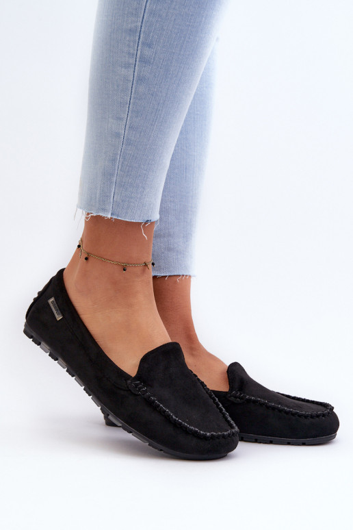 Moteriški mokasinai, pagaminti iš Eco Suede Black Amrutia