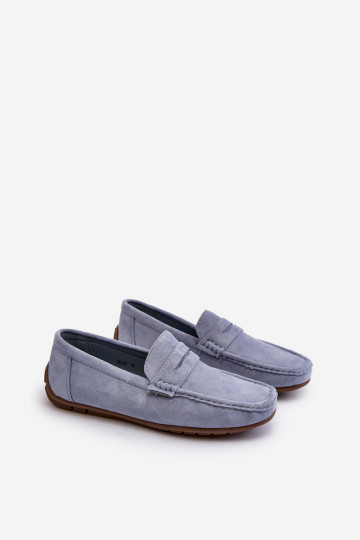 Vyriški mėlyni Wesley zomšiniai mokasinai 2