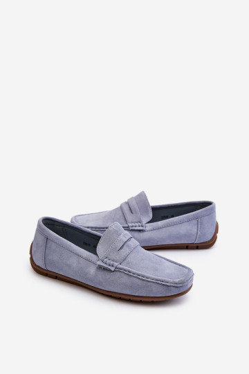 Vyriški mėlyni Wesley zomšiniai mokasinai