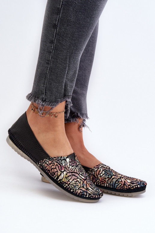 Moteriškos odinės balerinos Maciejka 1930B-01 Juoda