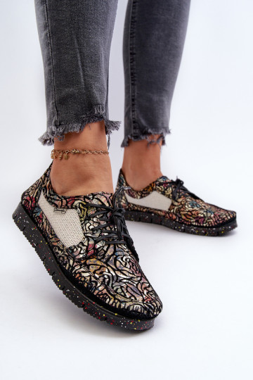 Raštuoti moteriški batai Maciejka 06347-01 Juodi