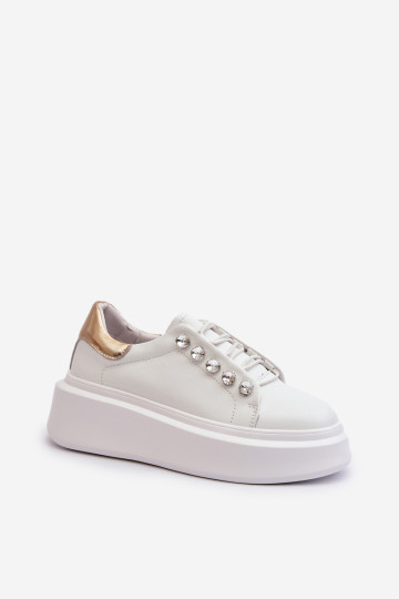 Moteriški odiniai sportbačiai ant didžiulės platformos, balti S.Barski LR628 2